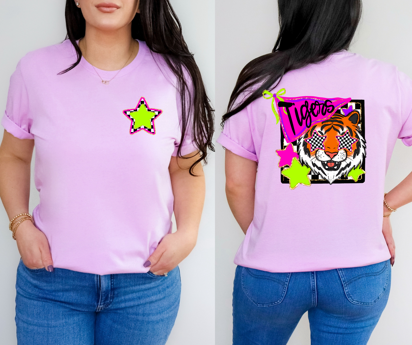 Neon Checkered Mascots(Dropdown)-DTF&UV