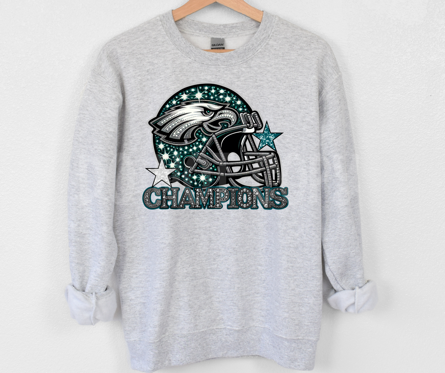 Champions Gem Teal Helmet -DTF