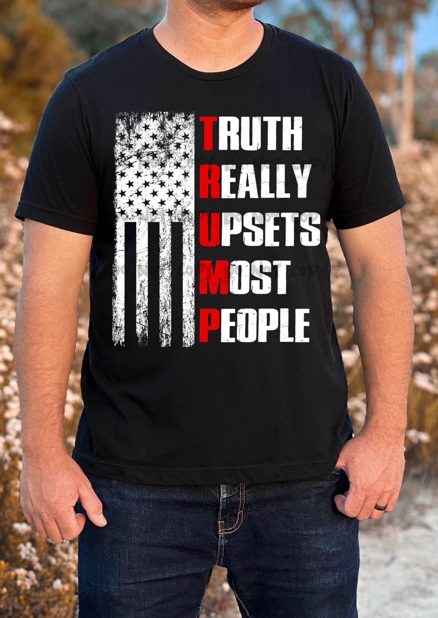 Trump truth really upsets (red & white)-DTF