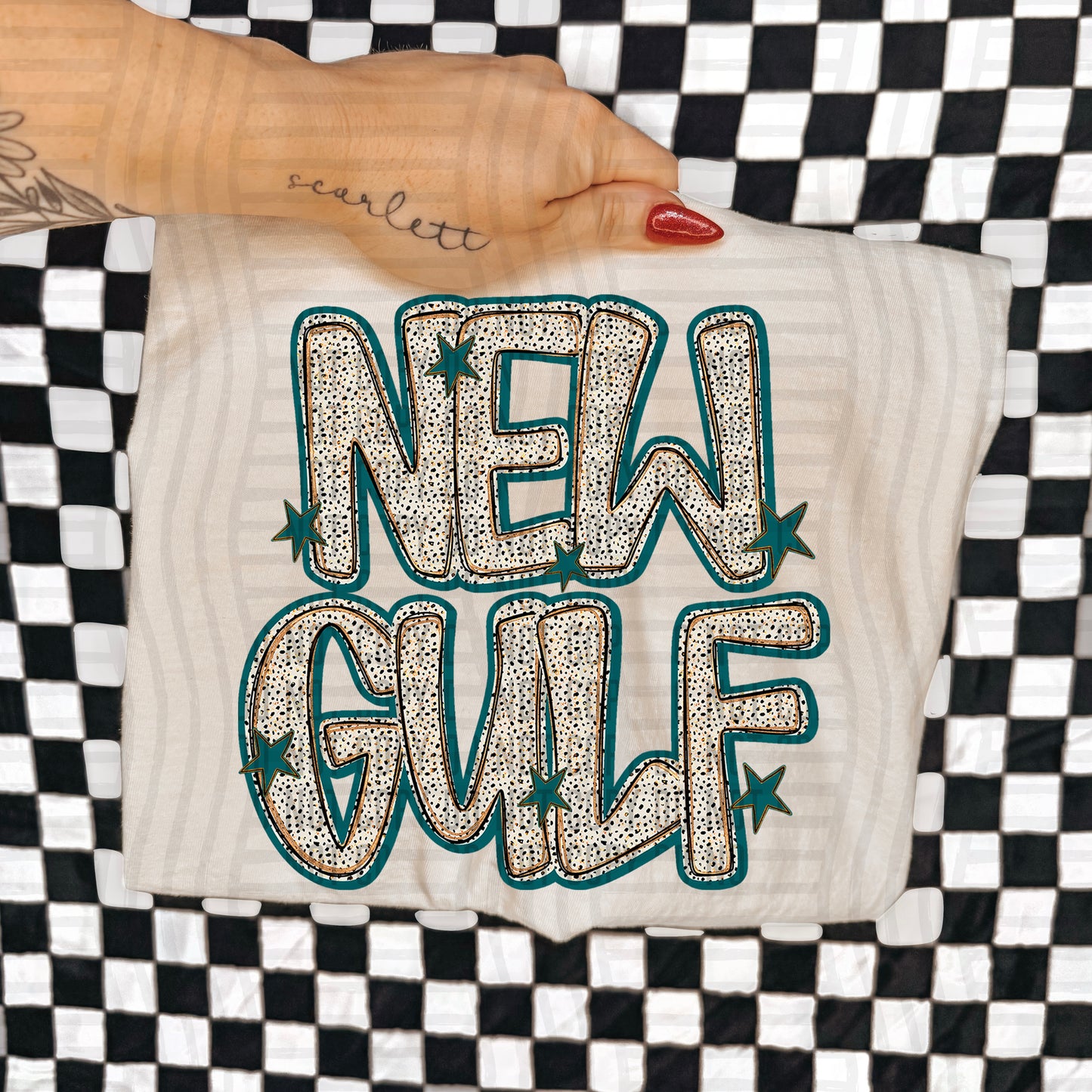 Teal Dotty (DROPDOWN MENU)-DTF&UV