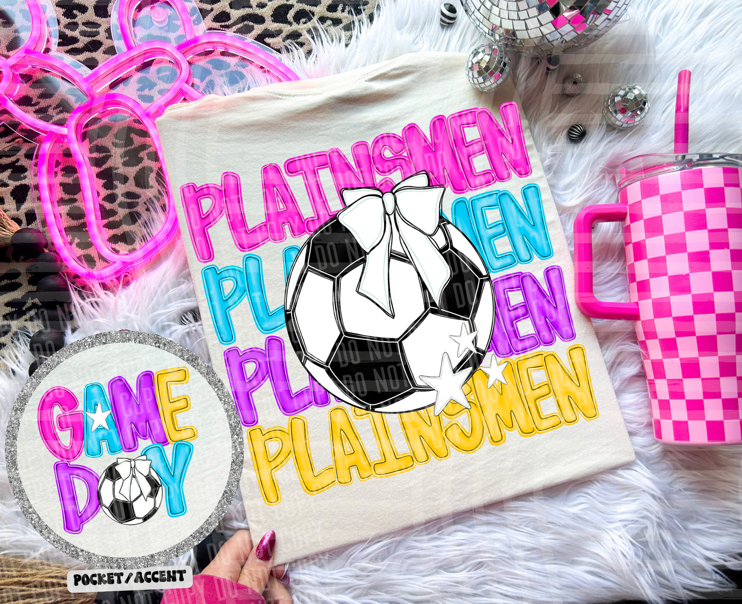 Bright Preppy Soccer(included FRONT AND BACK) DROPDOWN- DTF&UV