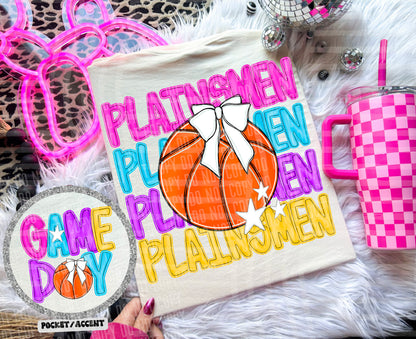 Bright Preppy Basketball(included FRONT AND BACK) DROPDOWN- DTF&UV
