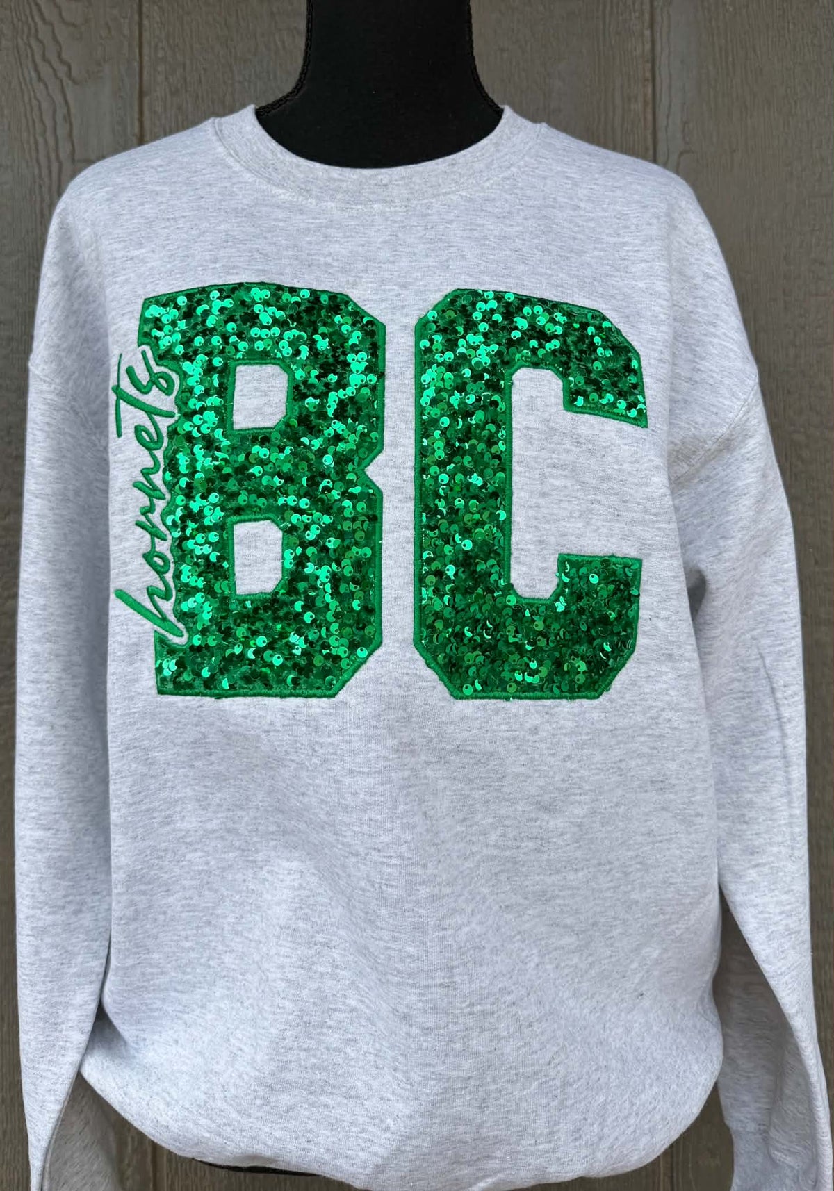 Sequin Letter Appliqué with script word:Embroidered (Bulk discounts available)