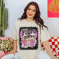 Rodeo Vibes Pink Floral With Blk Background - DTF