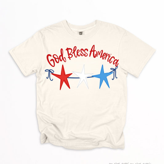 God Bless America triple stars-DTF&UV