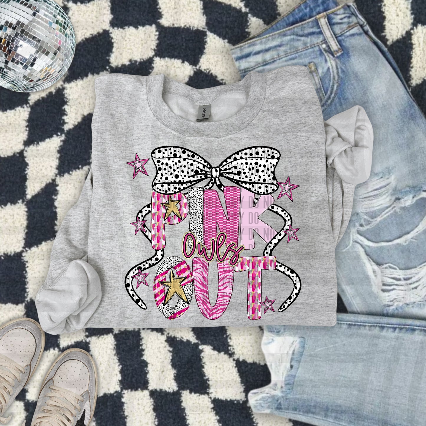 Pink out Gold- (DROPDOWN MASCOT)-DTF&UV