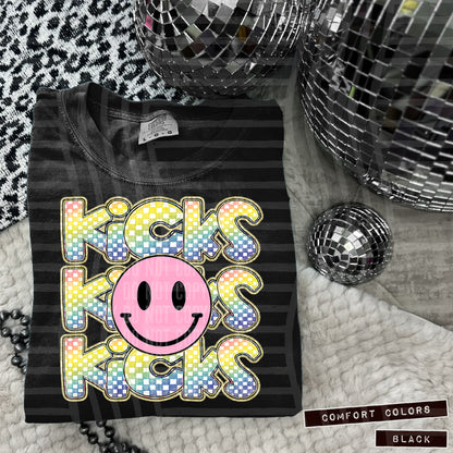 Pink Smiley Triple Stack (Dropdown)- DTF&UV