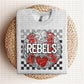 Baseball Mascots Faux Embroidery Checkered Sequins -DTF