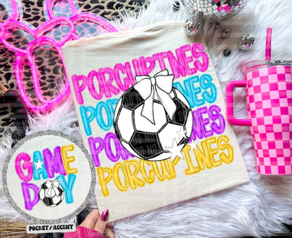 Bright Preppy Soccer(included FRONT AND BACK) DROPDOWN- DTF&UV