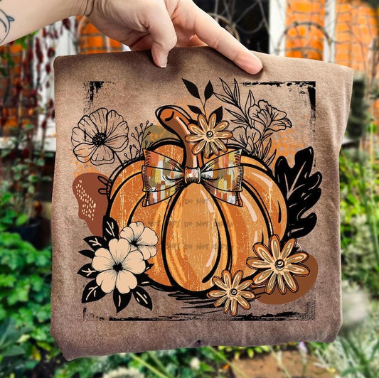 Floral boho pumpkin- DTF&UV
