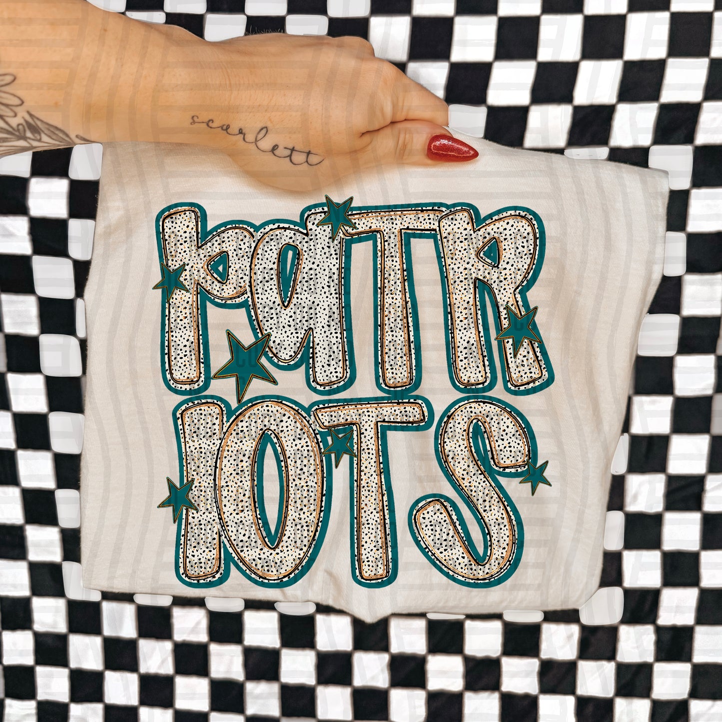 Teal Dotty (DROPDOWN MENU)-DTF&UV