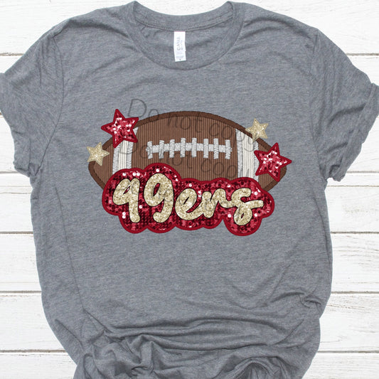 49ers sequin stars football-DTF