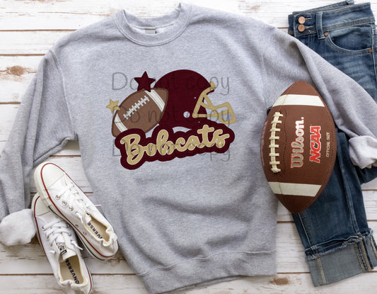 Bobcats football stitched-DTF