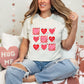 Love Checkered Heart Tic Tac Toe Distressed DTF