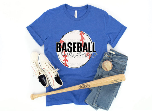 Baseball Mawmaw White Outline -DTF