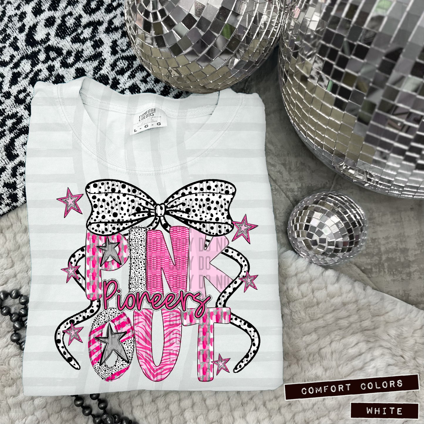 Pink out Silver- (DROPDOWN MASCOT)-DTF&UV