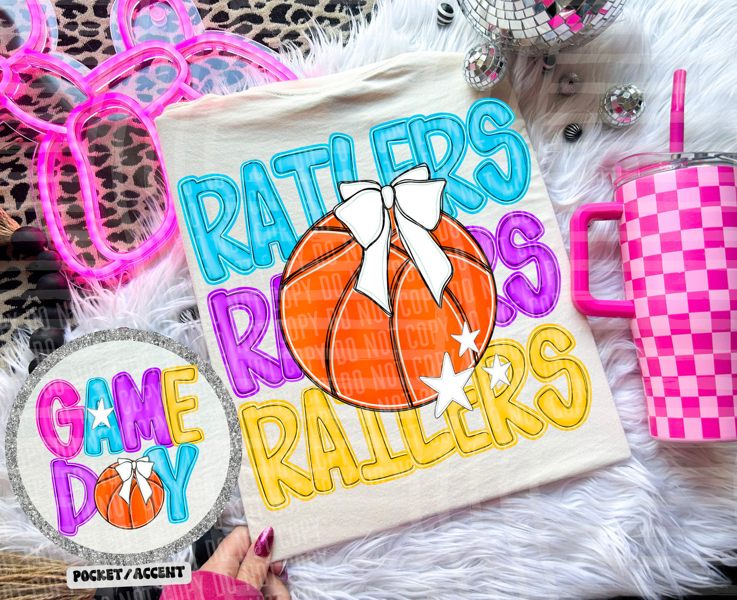 Bright Preppy Basketball(included FRONT AND BACK) DROPDOWN- DTF&UV