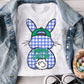 Blue Checker Bunny Butt-dtf