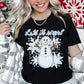 Let it snow snowman flakes behind-DTF