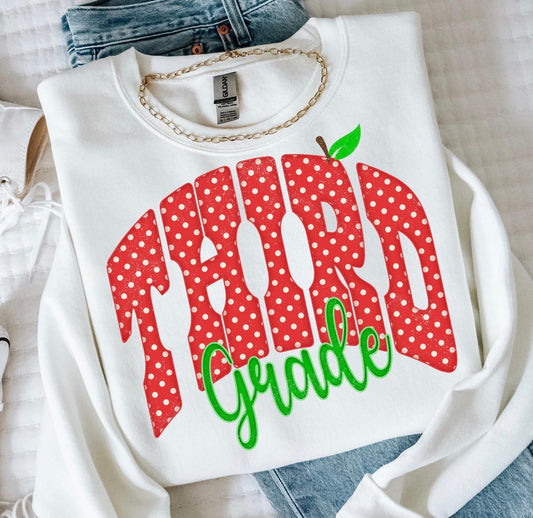 Red with white polka dots GRADE-Third-DTF&UV