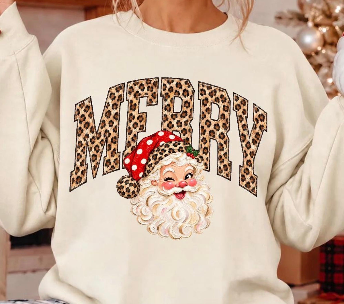 Merry leopard with Santa- DTF&UV