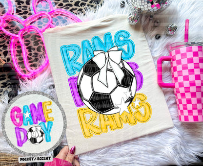 Bright Preppy Soccer(included FRONT AND BACK) DROPDOWN- DTF&UV