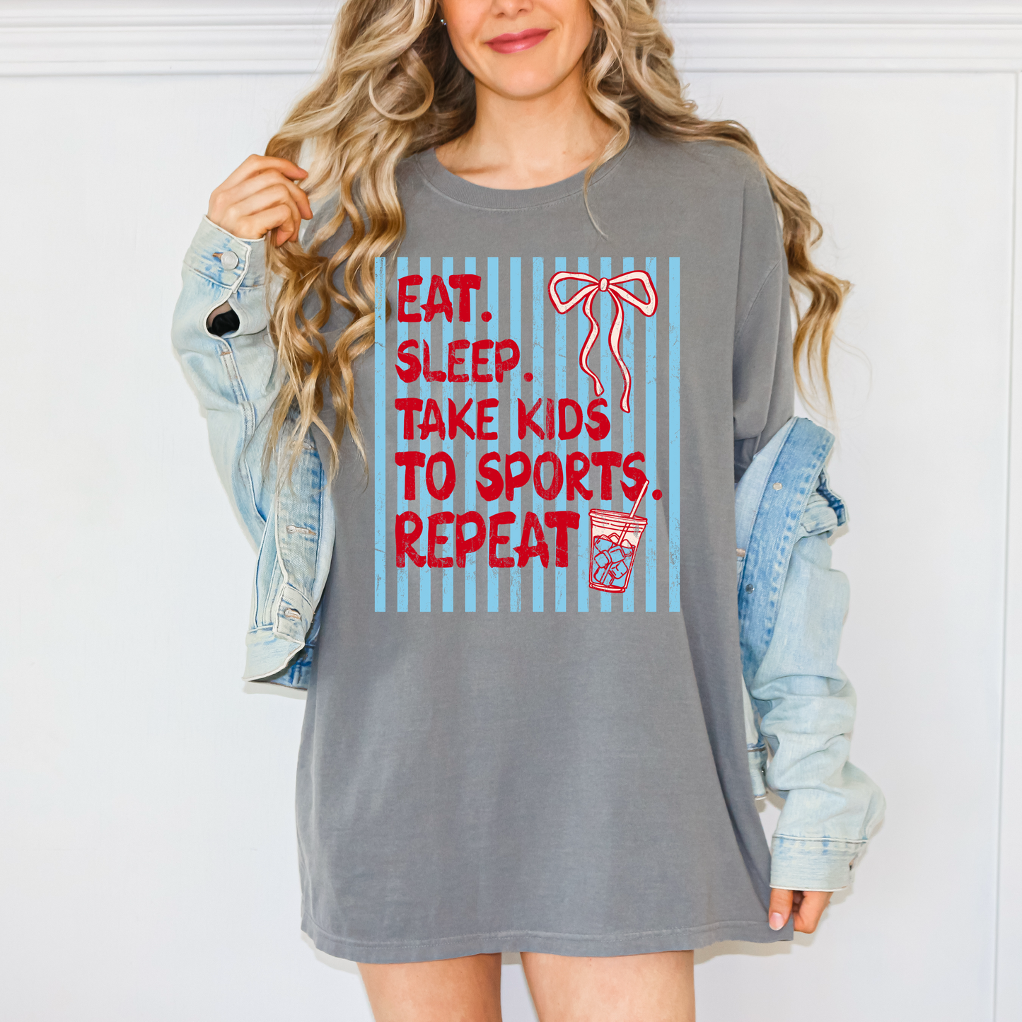 Blue and Red Eat Sleep Sports- DTF&UV