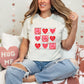 Xoxo Love Heart Tic Tac Toe Distressed DTF