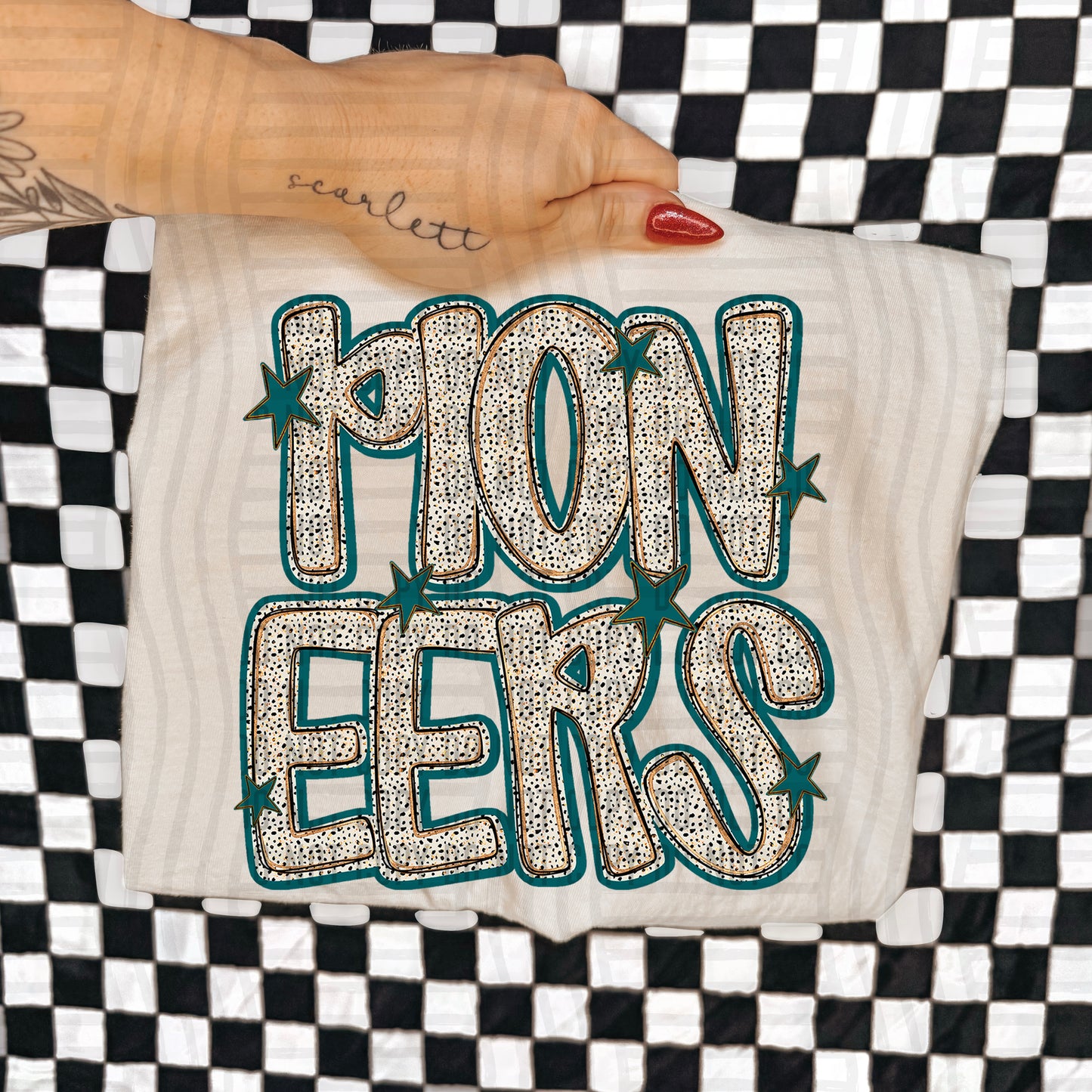 Teal Dotty (DROPDOWN MENU)-DTF&UV