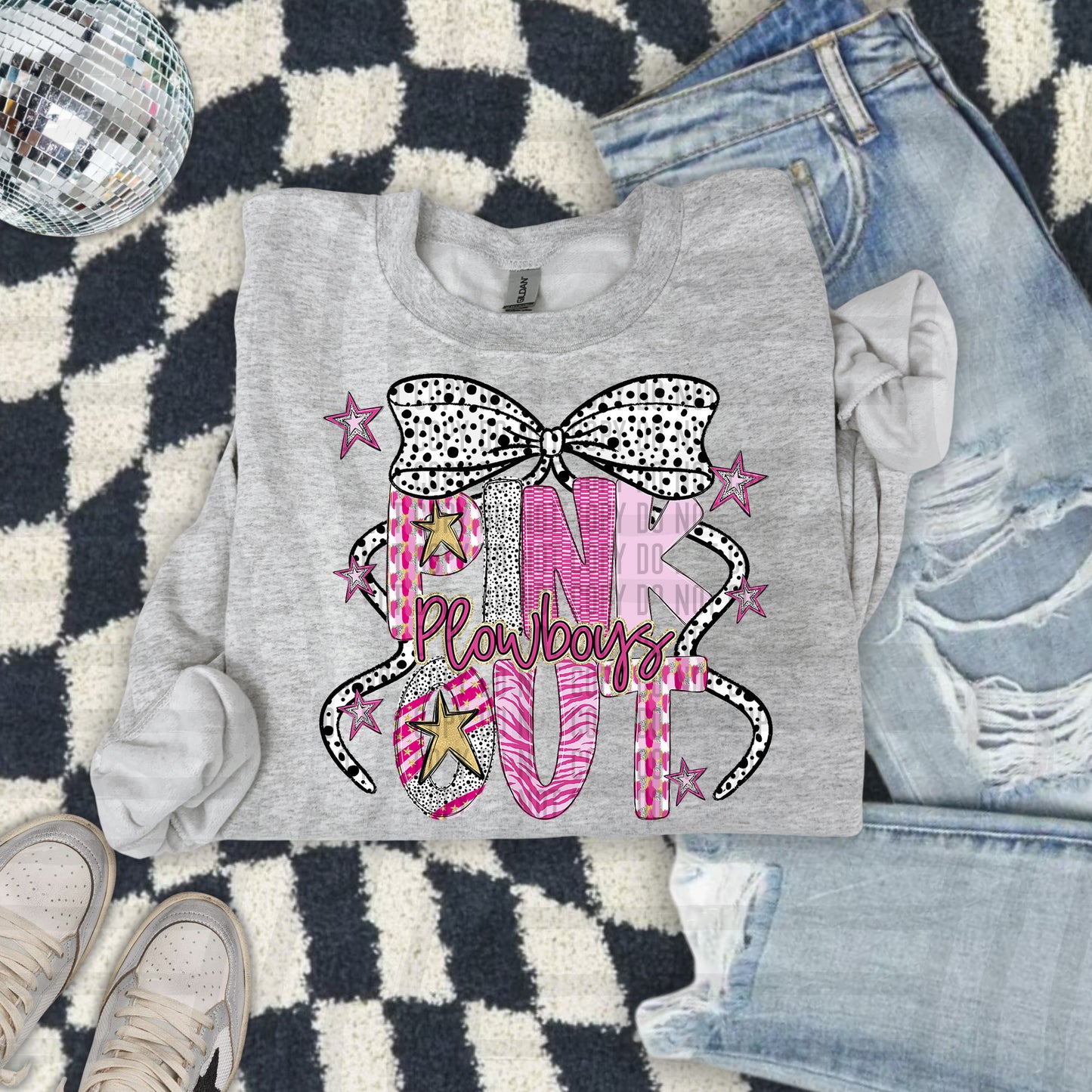 Pink out Gold- (DROPDOWN MASCOT)-DTF&UV