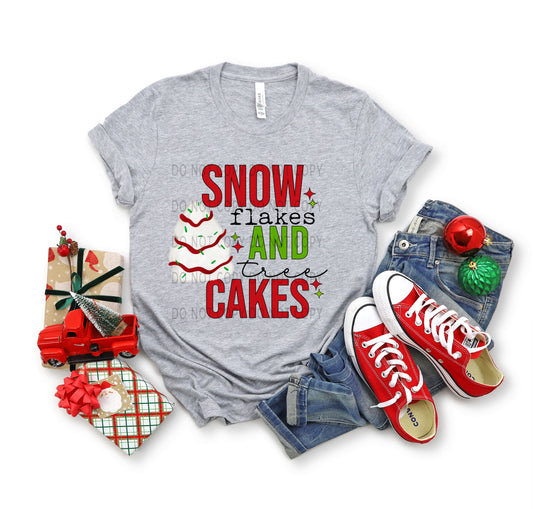 Snow Flakes And Tree Cakes - DTF