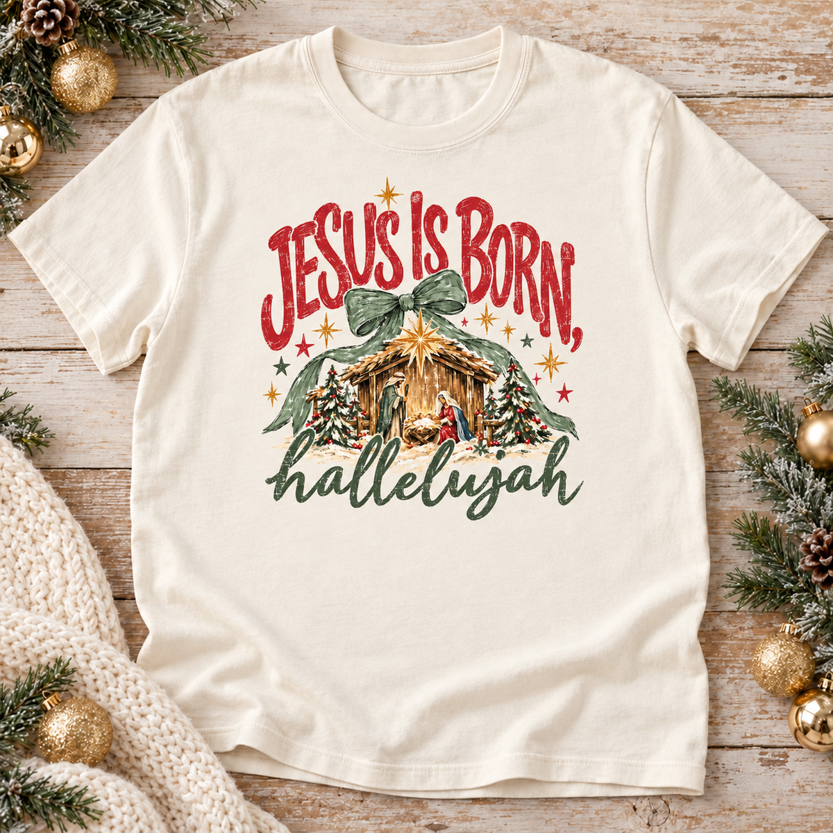 Jesus Is Born hallelujah-DTF