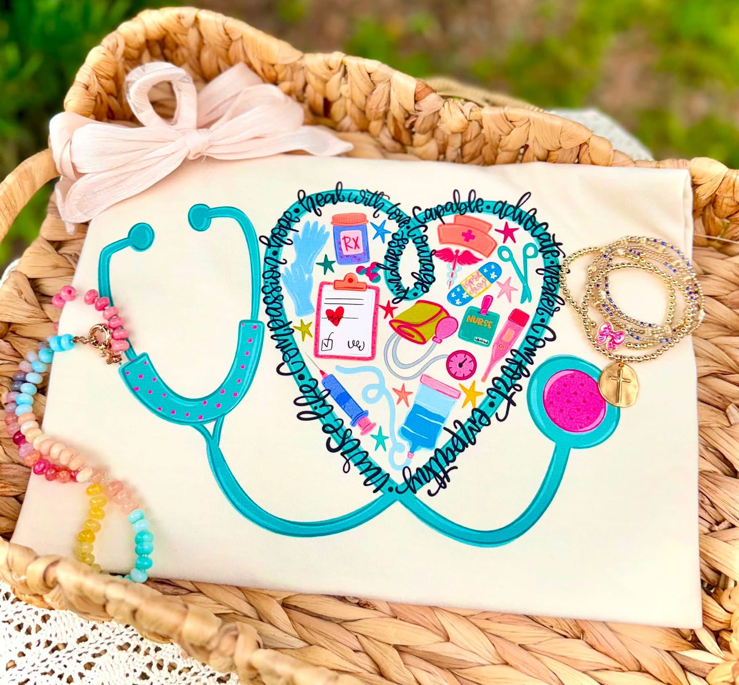 Nurse life heart stethoscope- DTF&UV
