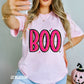 Boo pink black dot outline-DTF