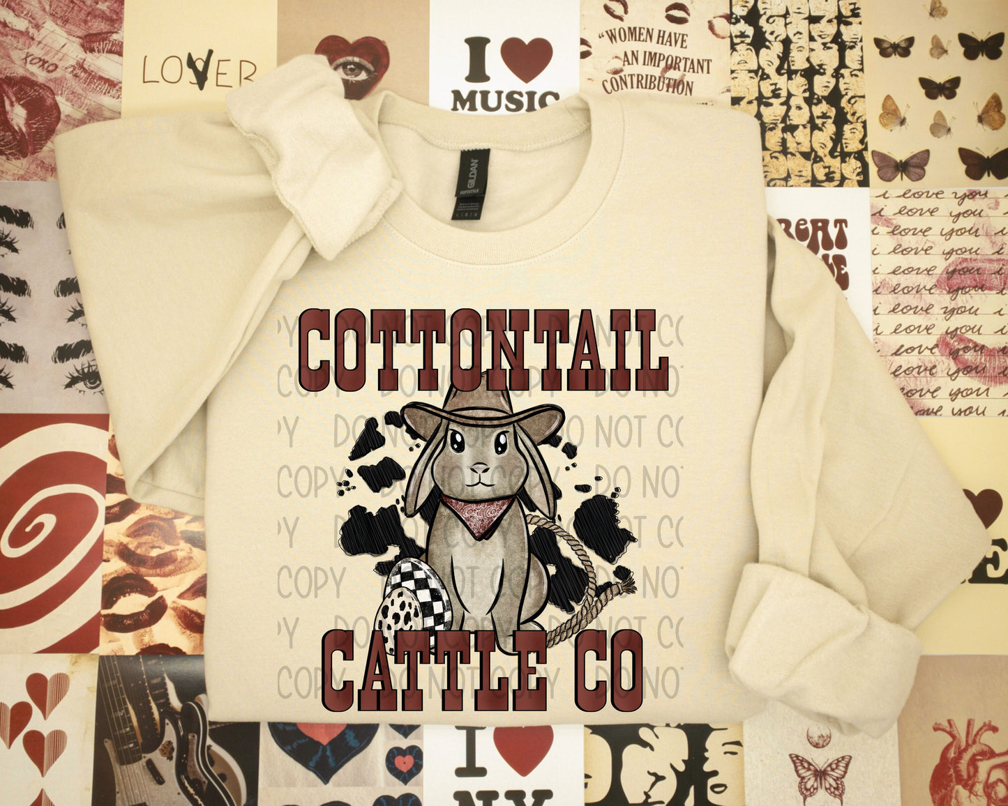 Cottontail Cattle Co Cow Print -DTF