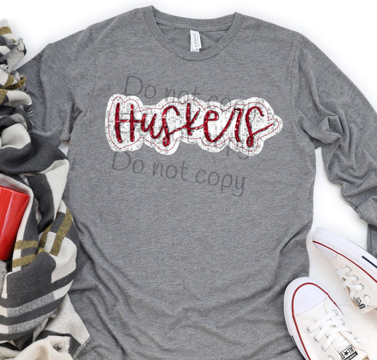 Huskers sequin -DTF