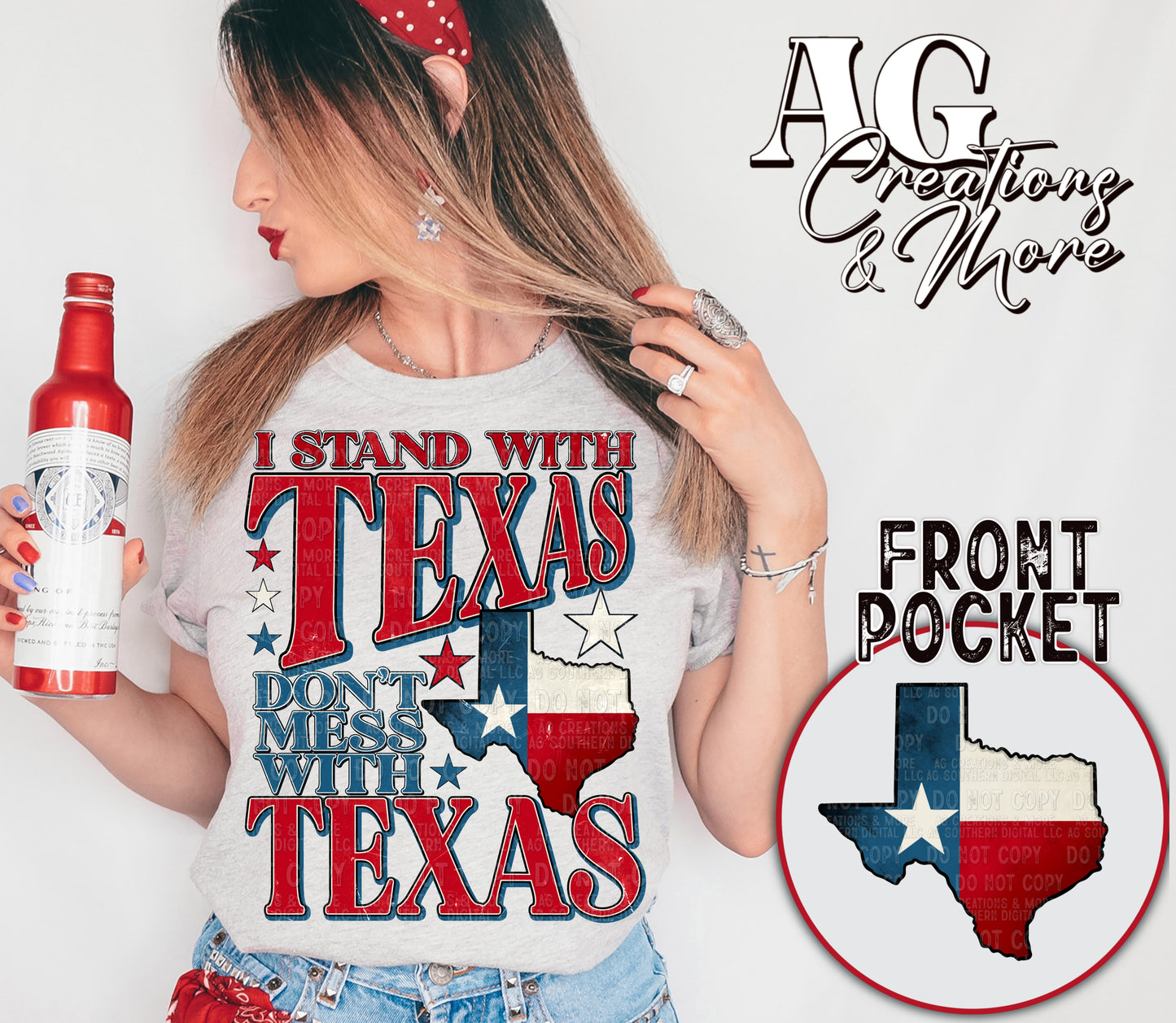 I Stand With Texas FRONT ONLY - DTF