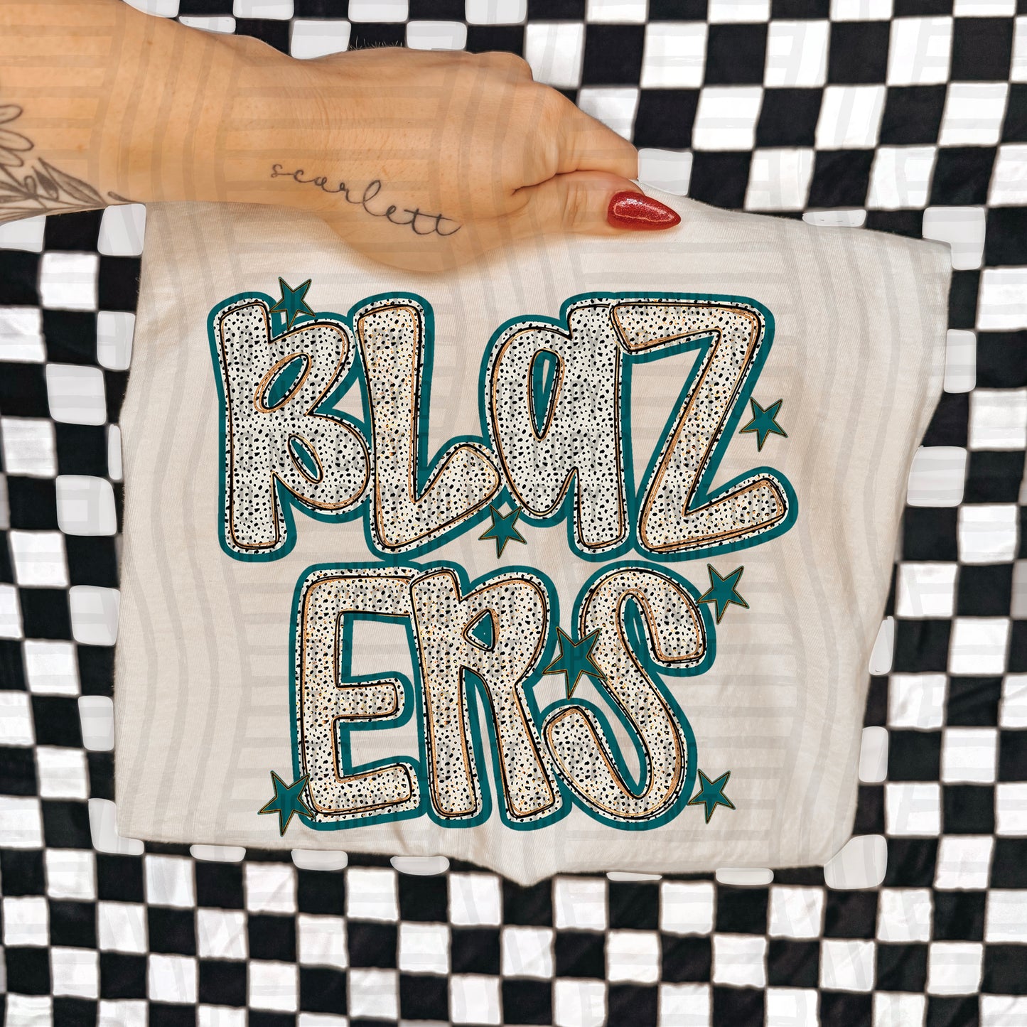 Teal Dotty (DROPDOWN MENU)-DTF&UV