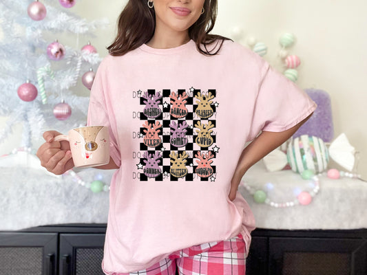 Reindeers Checkered Purple - DTF