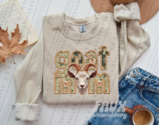 Goat Mom Faux Embroidery - DTF