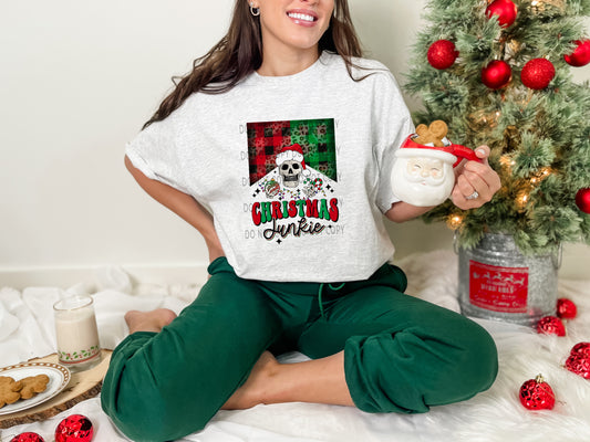 Christmas Junkie Buffalo Plaid And Leopard - DTF