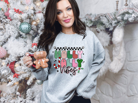 Holly Jolly Vibes Candy Cane - DTF