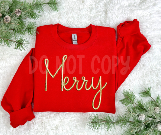 Merry Gold faux embroidery-DTF