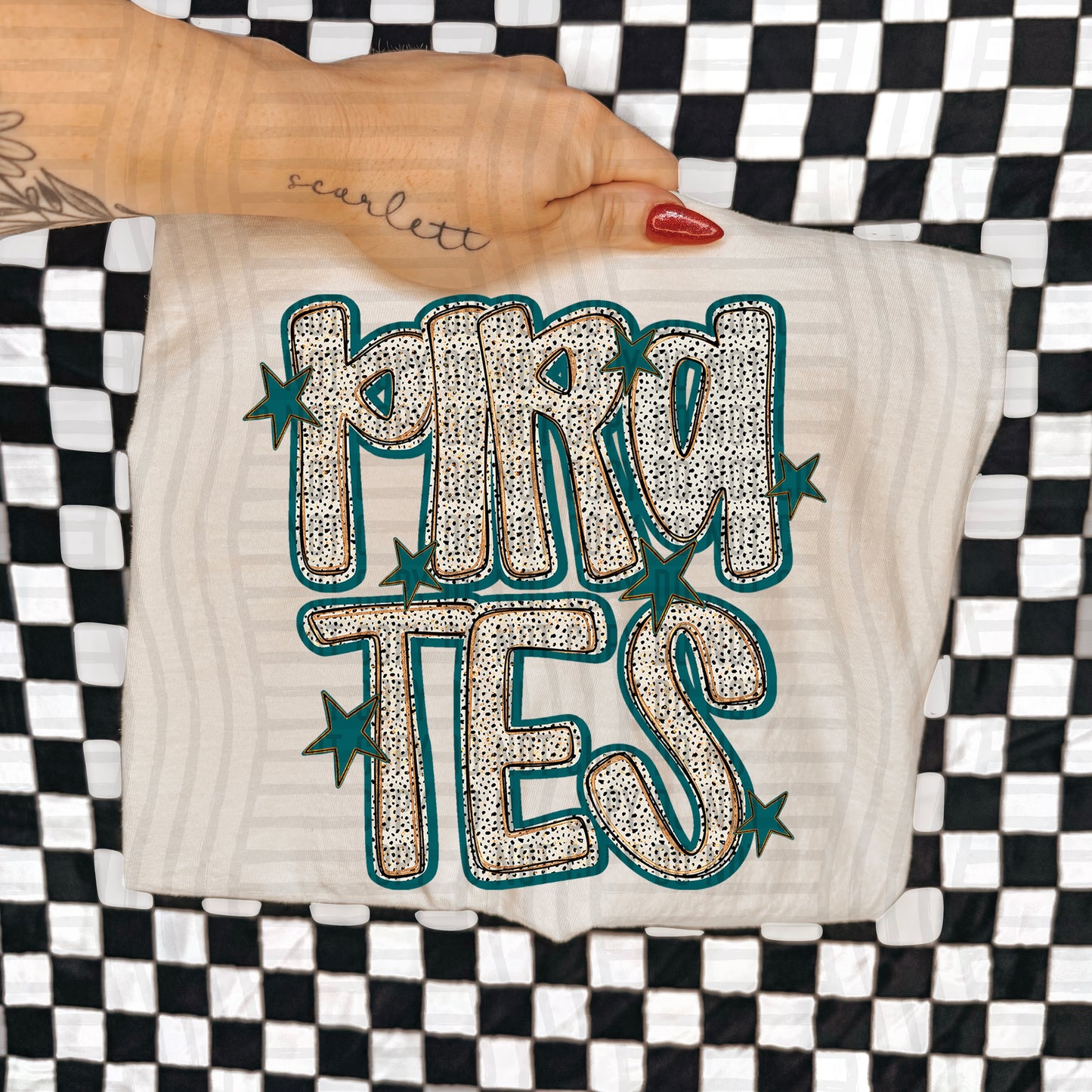 Teal Dotty (DROPDOWN MENU)-DTF&UV