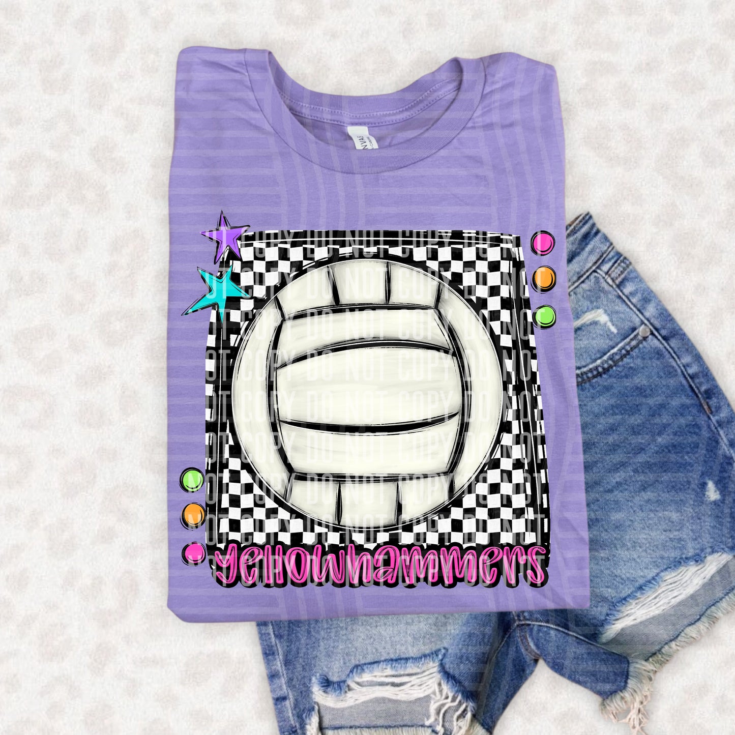 Bright preppy volleyball- (DROPDOWN MASCOT)-DTF&UV