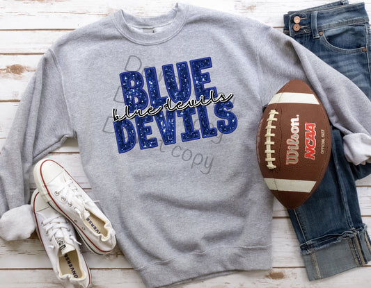 Blue devils sequin-DTF
