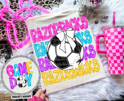 Bright Preppy Soccer(included FRONT AND BACK) DROPDOWN- DTF&UV