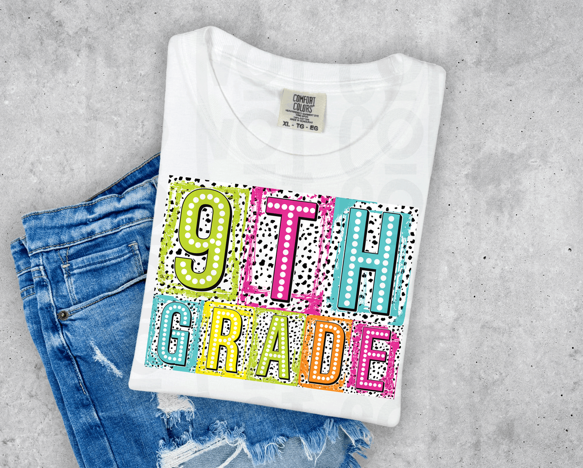 9th grade neon boxy-DTF