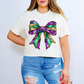 Mardis Gras bow-DTF