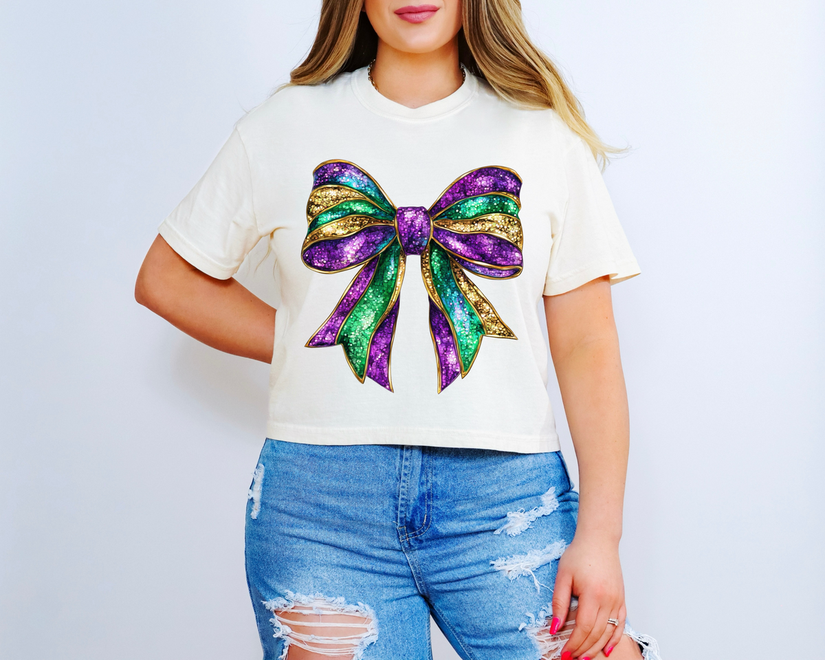 Mardi Gras bow-DTF